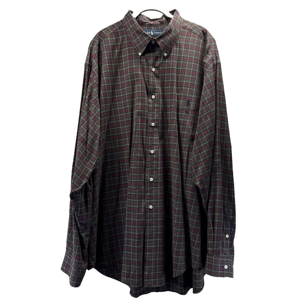 Polo Ralph Lauren Shirt Mens 2XL Plaid Classic Fit Long Sleeve‎ Button Up Tartan